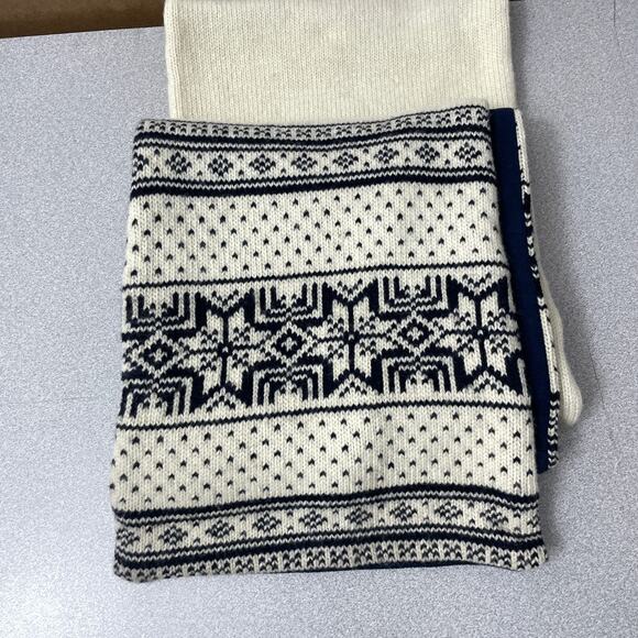 Triple 5 Soul Fairisle Wool Scarf Cream Snowflake Knit Outdoors Fleece * - Picture 8 of 10